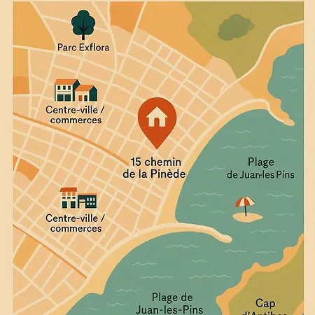 évasion De Rêve : 3p, Piscine, Tennis, Wifi, Park. Appartement Antibes